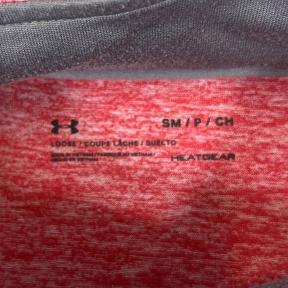 Under Armor Heat Gear Men's Small Heather Red Quarter 1/4 Zip Pullover Top Shirt - Picture 3 of 6